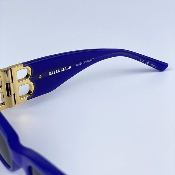 NEW Balenciaga BB0096S 004 Violet/Gold Gray Rectangle/Narrow Women Sunglasses - Picture 9 of 12